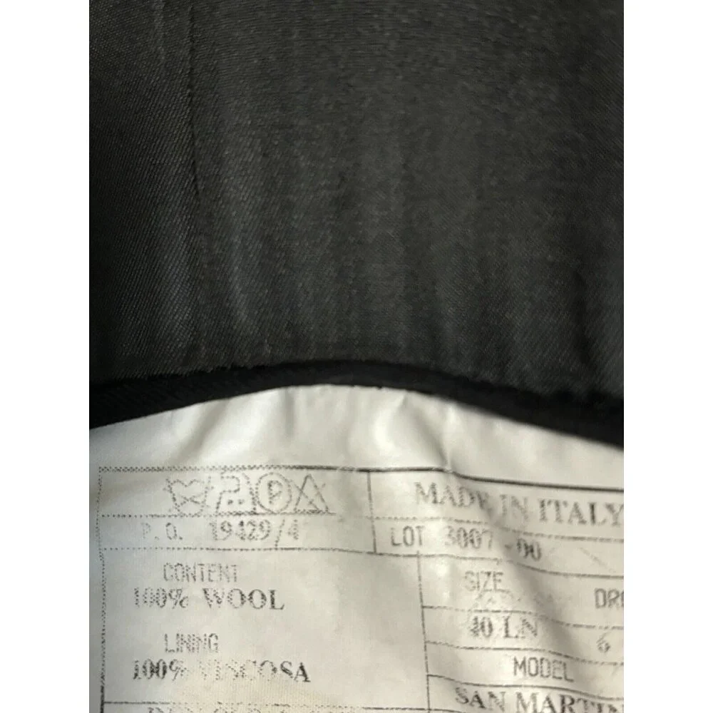 Vito Rufolo‎ San Martino Mens Size 40L Wool Black Blazer Jacket Coat Italy